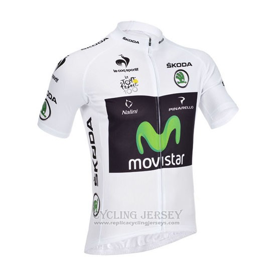 2013 Cycling Jersey Movistar Lider White Short Sleeve and Bib Short